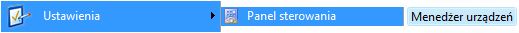 Menu Start> Ustawienia> Panel sterowania> Menedżer urządzeń